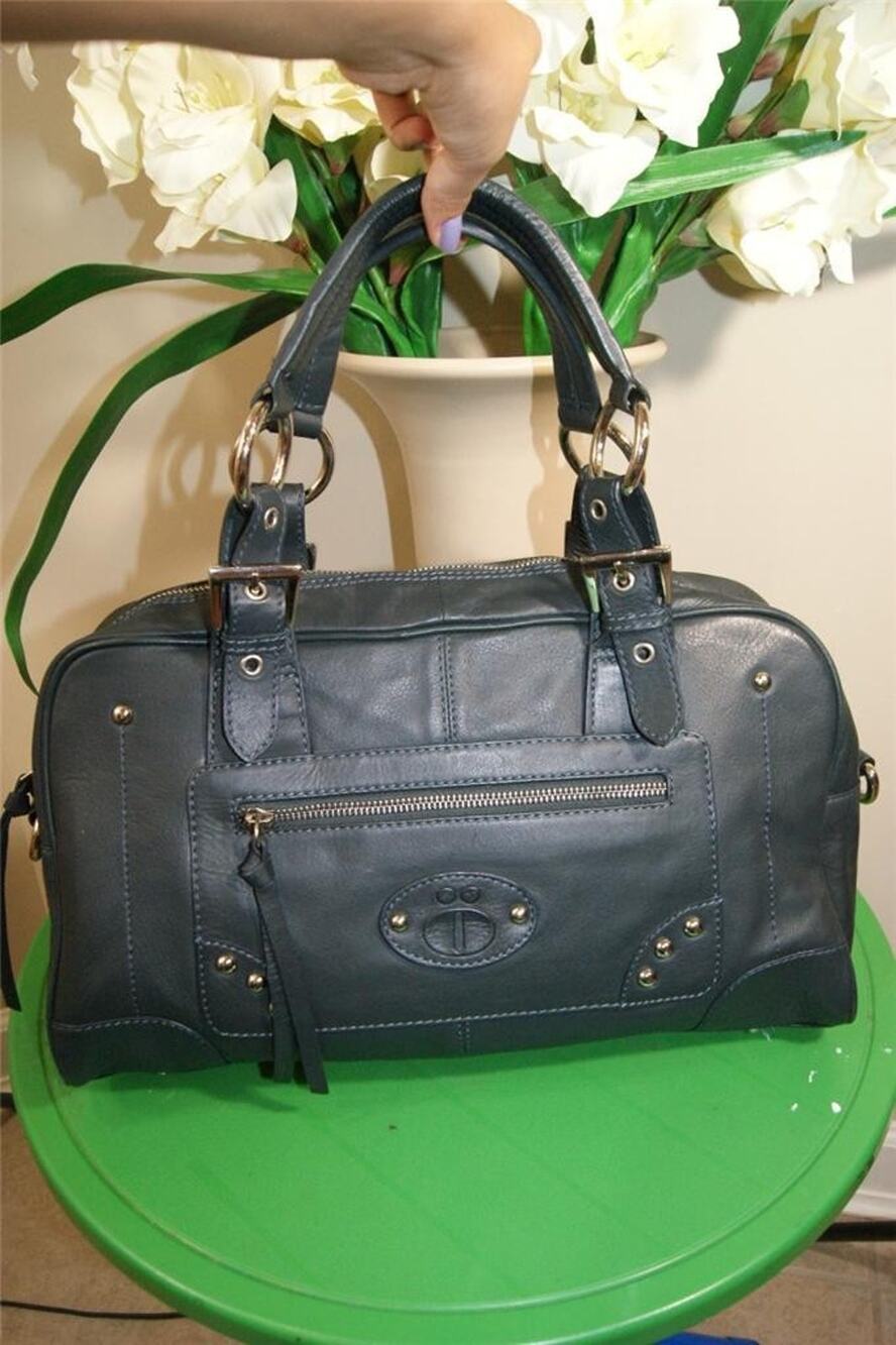 Mila Schon Concept deep hunter green leather handbag (p300)